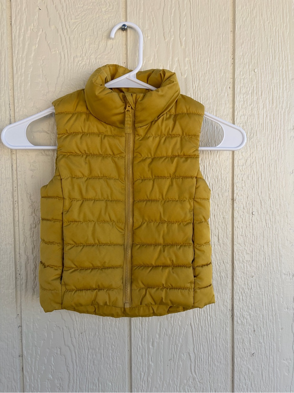 Kids Lightweight Quilted Puffer Vest - Mustard Yellow Size XS